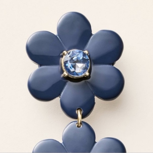 Kate Spade Navy Floral Earrings NIB - Picture 3 of 5